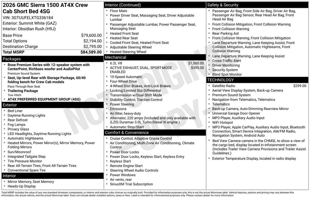 2026 GMC Sierra 1500 AT4X - Image 3