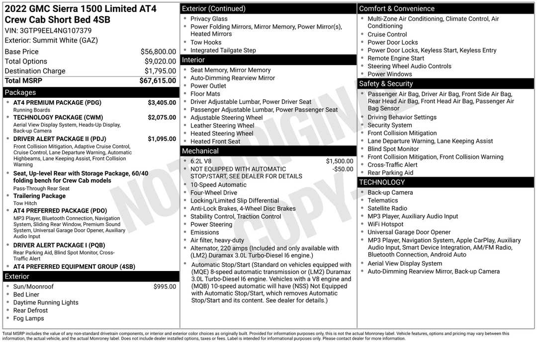 2022 GMC Sierra 1500 Limited AT4 - Image 2