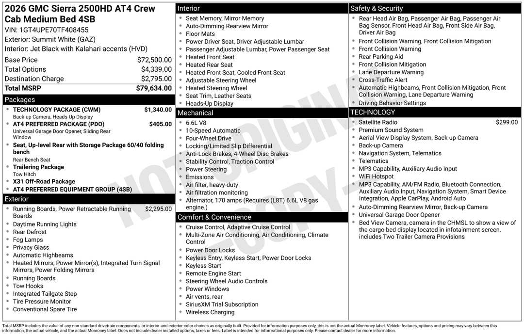 2026 GMC Sierra 2500Hd AT4 - Image 3