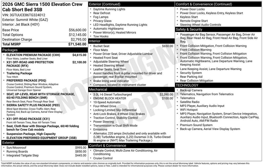 2026 GMC Sierra 1500 Elevation - Image 3