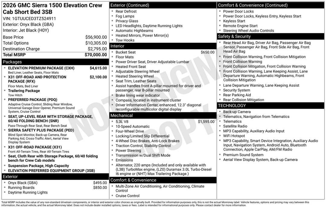 2026 GMC Sierra 1500 Elevation - Image 3