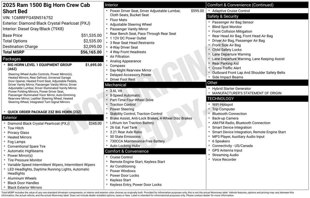 2025 Ram 1500 Big Horn/Lone Star - Image 3