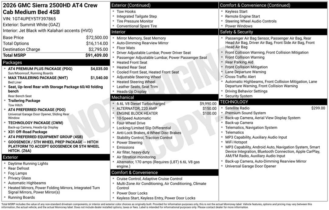 2026 GMC Sierra 2500Hd AT4 - Image 3