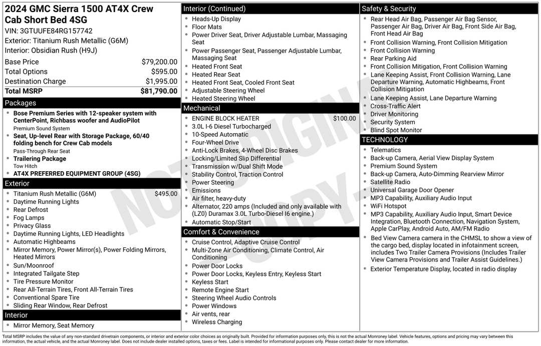 2024 GMC Sierra 1500 AT4X - Image 2