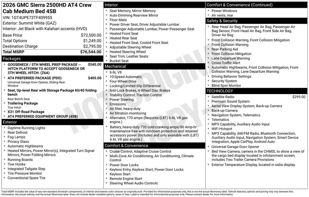 2026 GMC Sierra 2500Hd AT4 - Image 3