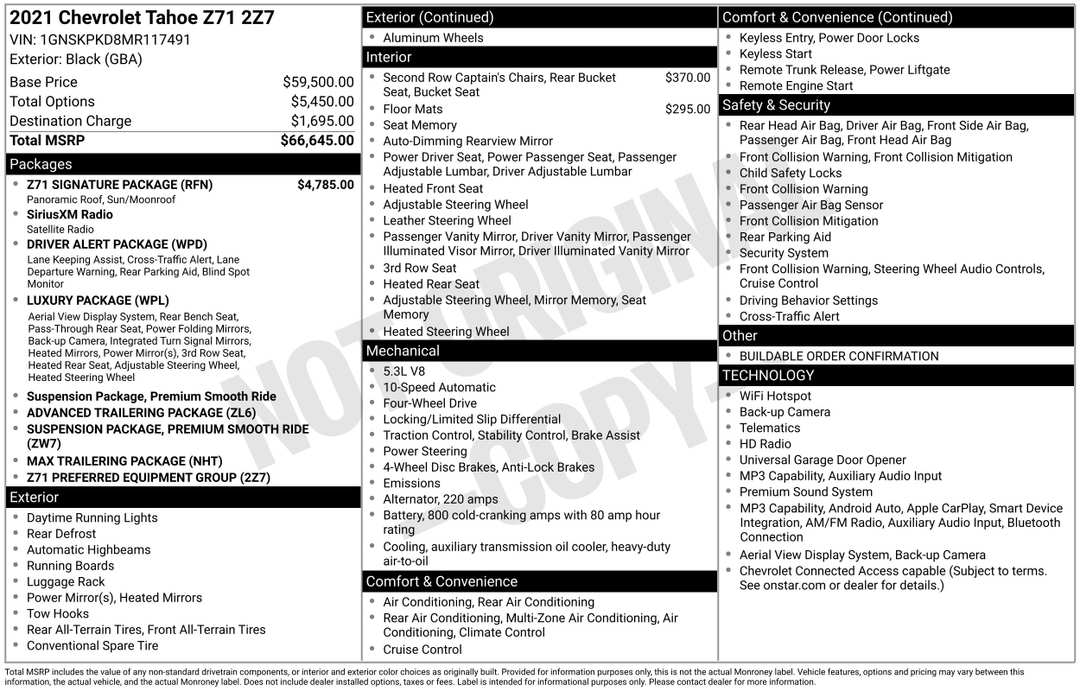 2021 Chevrolet Tahoe Z71 - Image 2