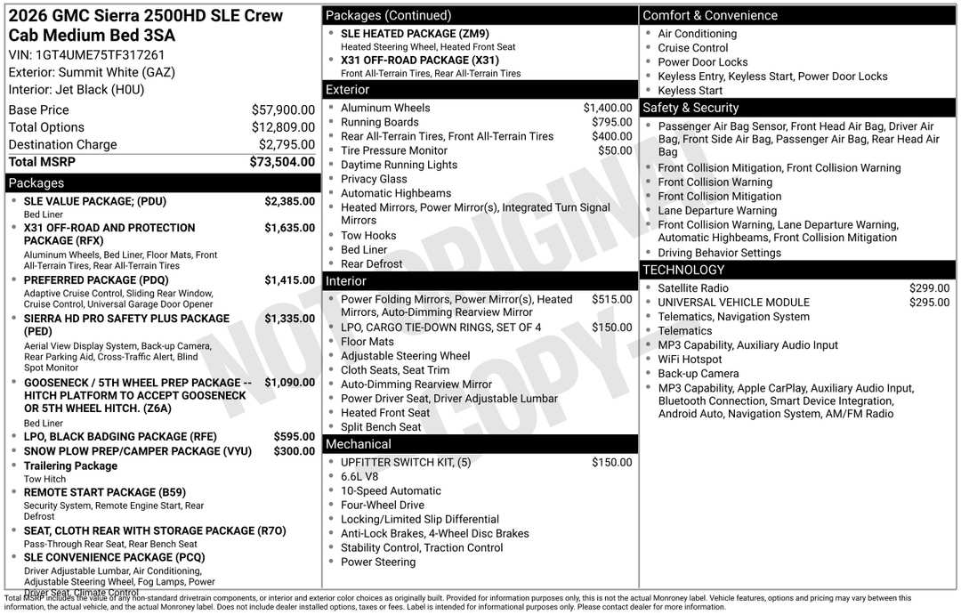 2026 GMC Sierra 2500Hd SLE - Image 3