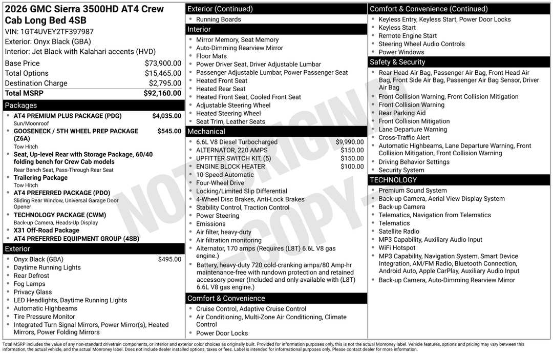 2026 GMC Sierra 3500Hd AT4 - Image 3