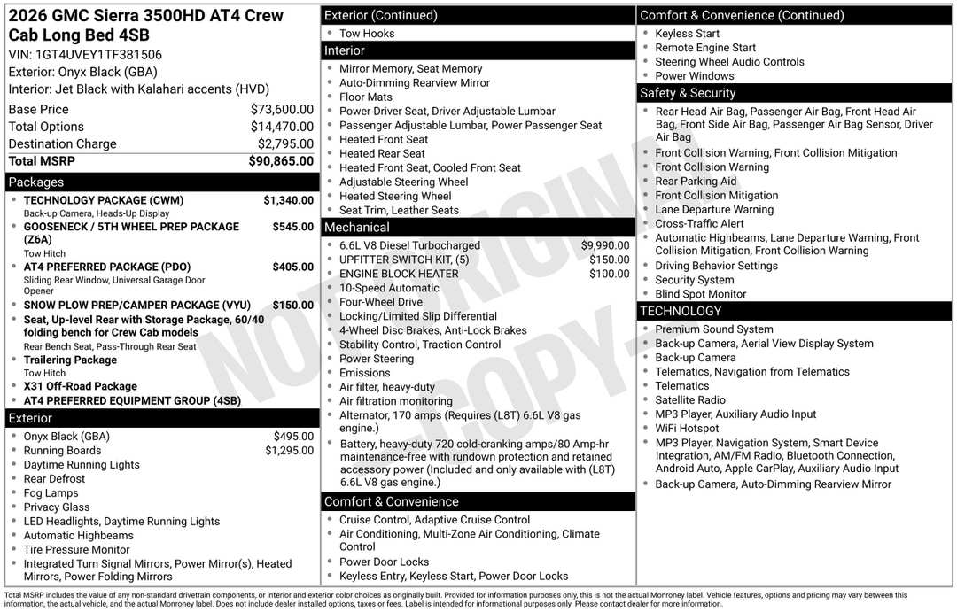 2026 GMC Sierra 3500Hd AT4 - Image 3