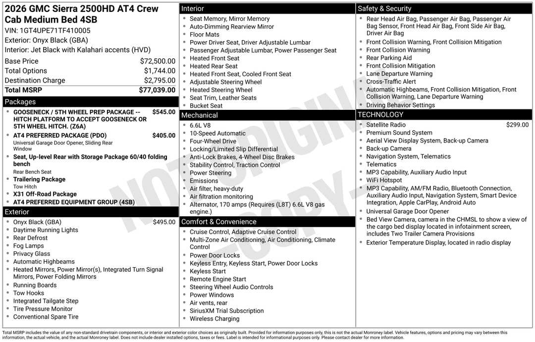 2026 GMC Sierra 2500Hd AT4 - Image 3