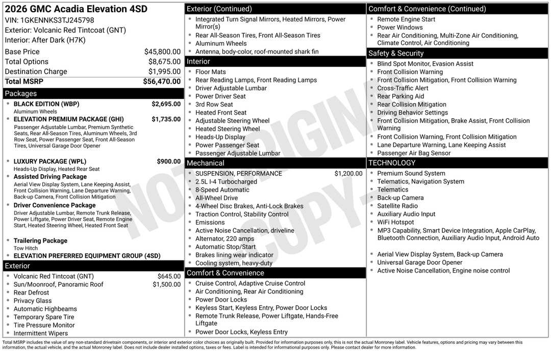 2026 GMC Acadia Elevation - Image 3
