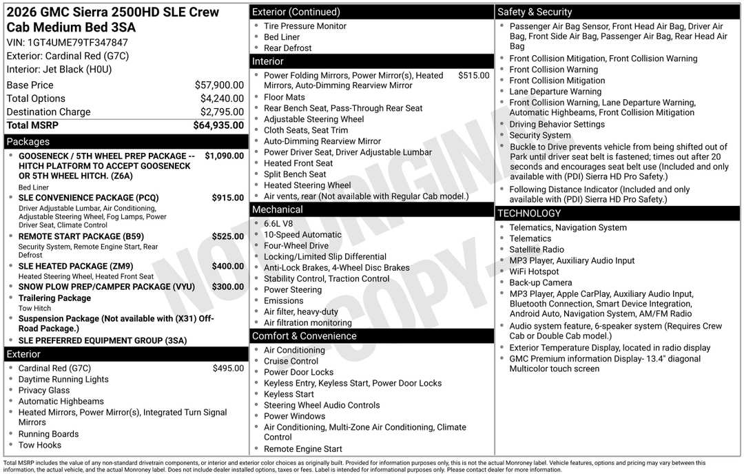 2026 GMC Sierra 2500Hd SLE - Image 3