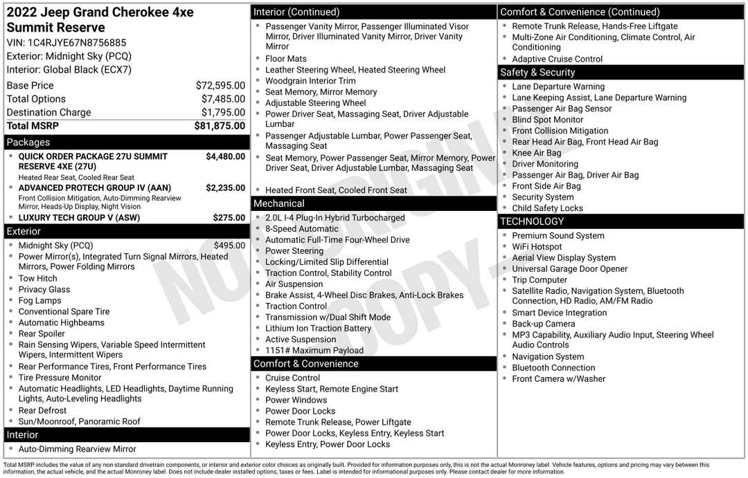 2022 Jeep Grand Cherokee Summit Reserve 4xe - Image 2