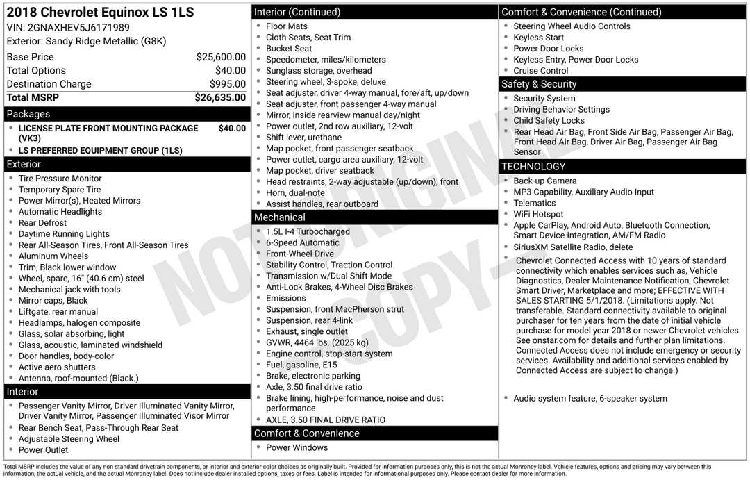 2018 Chevrolet Equinox LS - Image 2