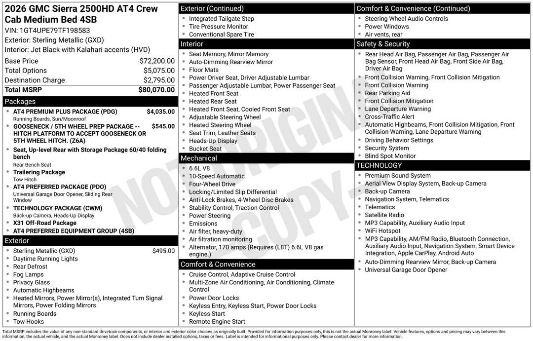 2026 GMC Sierra 2500Hd AT4 - Image 2