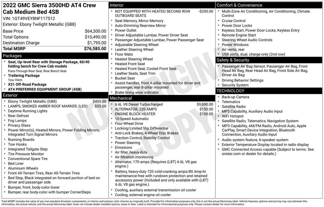 2022 GMC Sierra 3500Hd AT4 - Image 2