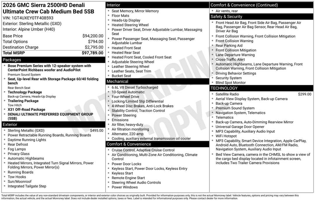 2026 GMC Sierra 2500Hd Denali Ultimate - Image 3