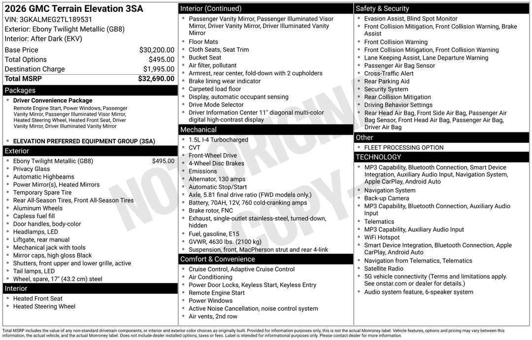 2026 GMC Terrain Elevation - Image 2