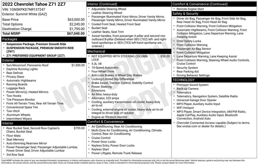 2022 Chevrolet Tahoe Z71 - Image 2